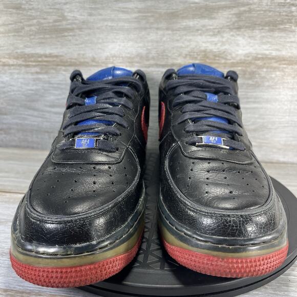 Nike Mens Air Force 1 Low 316666 061 Black Leather Low Top Sneakers Size 12 - Picture 2 of 10